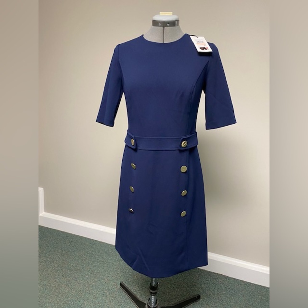NWT DKNY Navy dress with good buttons
